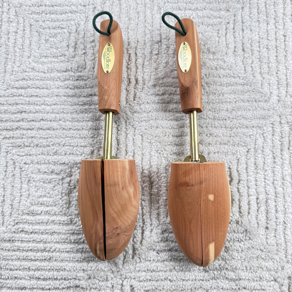 Woodlore Cedar Shoe Trees Mens Large Brown Aromatic Split Toe Made in USA Pair